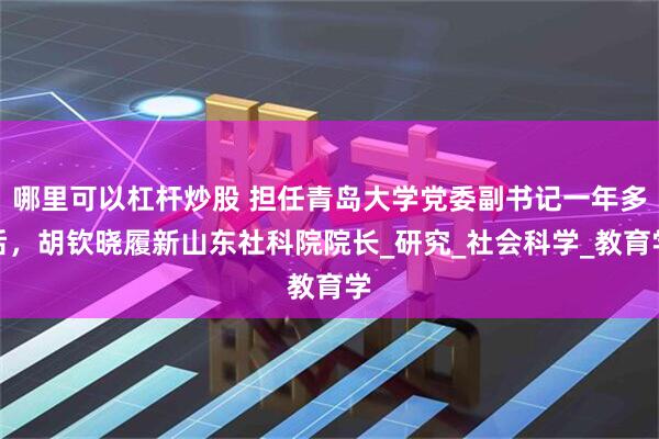 哪里可以杠杆炒股 担任青岛大学党委副书记一年多后，胡钦晓履新山东社科院院长_研究_社会科学_教育学