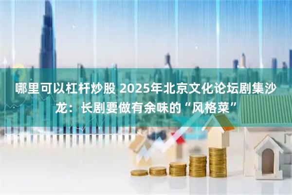 哪里可以杠杆炒股 2025年北京文化论坛剧集沙龙：长剧要做有余味的“风格菜”